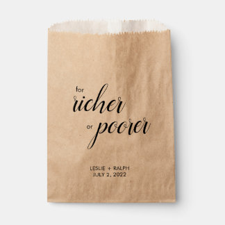 Pour les sacs Faveur plus riches ou plus pauvres