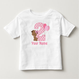 Pour Les Tous Petits 2e anniversaire fille chiot personnalisée T-shirt