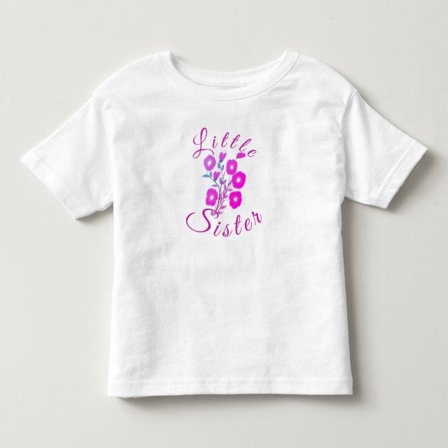 Pour Les Tous Petits Joli T-shirt fleuri Listtle Sister (Devant)
