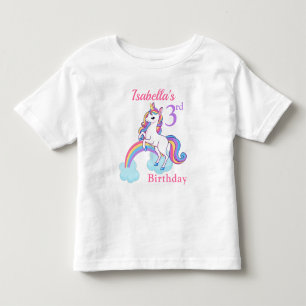 Pour Les Tous Petits Mignon 3ème anniversaire Unicorn T-shirt