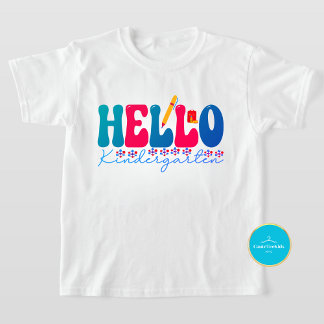 Pour Les Tous Petits Retour à l'école Tee | Bonjour T-shirt jardin d'en