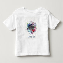 T-shirt à motifs de cœurs mignons et lavis à l'aqu
