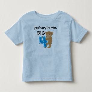 Pour Les Tous Petits T-shirt Bear Big Four personnalisable Birthday