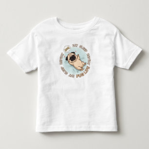 Pour Les Tous Petits T-shirt bébé mignon pug endormi Manger Dormir Ré