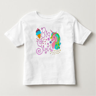 Pour Les Tous Petits T-shirt "Big Sister" Unicorn Toddler