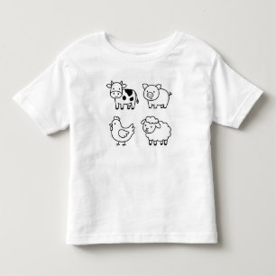 Pour Les Tous Petits T-Shirt de contours d'animaux de ferme Sweet & Sim