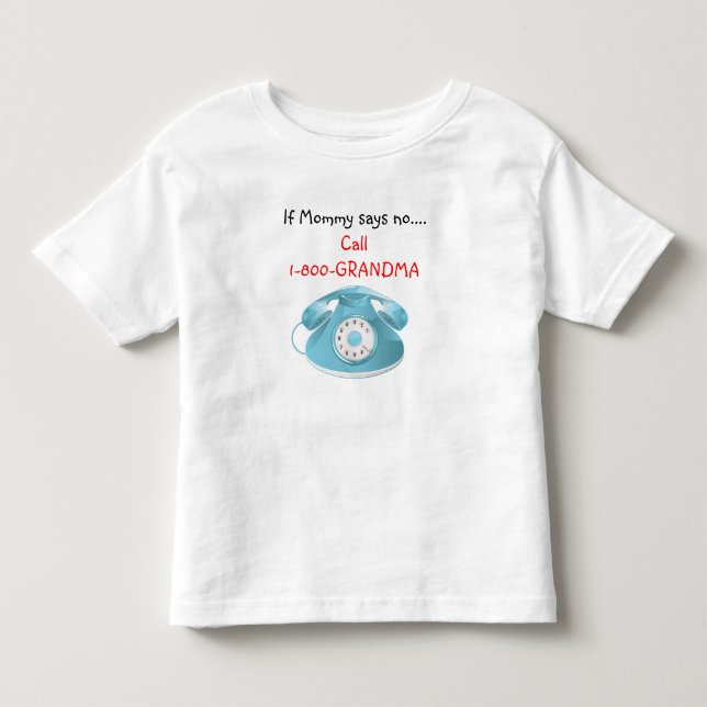 Pour Les Tous Petits T-shirt de grand-maman d'appel (bleu) (Devant)
