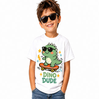 Pour Les Tous Petits T-shirt dinosaure skater rétro mignon / Dinosaure