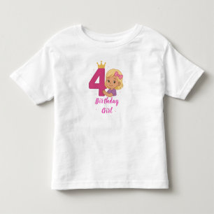 Pour Les Tous Petits T-shirt fille de 4e anniversaire Toddler Fine Jers