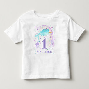 Pour Les Tous Petits T-Shirt Narwhal Personnalisé Girl Narwhal T-Shirt