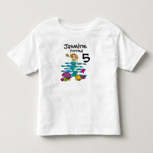 Pour Les Tous Petits T-shirt personnalisable d'anniversaire de sirène