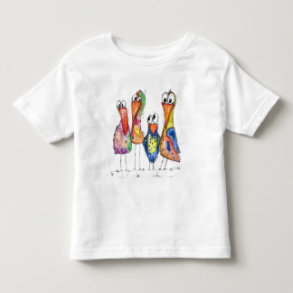 Pour Les Tous Petits T-shirt quatre mignonettes Whimsical aux couleurs