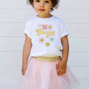 Pour Les Tous Petits T-Shirt Retro Daisy Two Groovy 2e Anniversaire