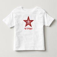 T-shirt rouge étoile "STAR !" blanc