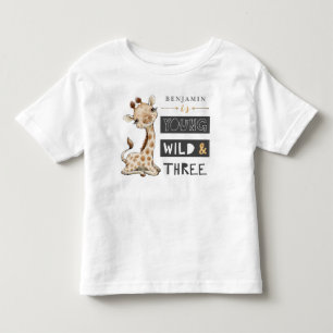 Pour Les Tous Petits T-shirt Safari Young Wild et Three Birthday