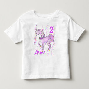 Pour Les Tous Petits Unicorn Anniversaire T-shirt Petites filles NOM ÂG