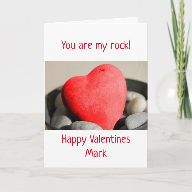 Pour lui carte de valentines de coeur rouge (Devant)