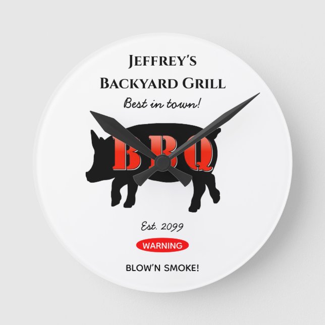 Pour lui Jardin Grillage BBQ Horloge murale (Recto)