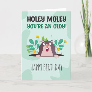Pour lui ou sa drôle Holey Moley Carte d'anniversa