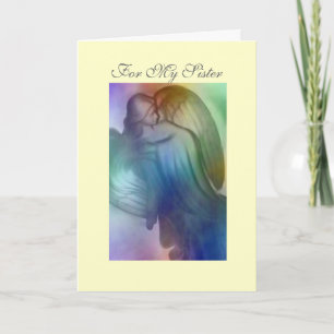 Pour ma sœur - Carte de vœux ange arc-en-ciel