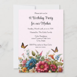 Pour Mère Bonne Invitation Fête Anniversaire