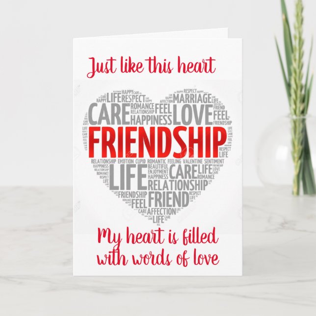 POUR MON AMOUR SUR LA CARTE DE JOUR DE VALENTINE (Devant)