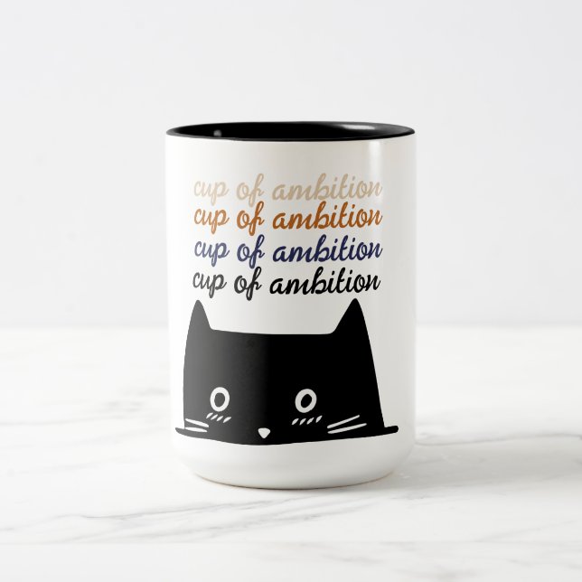 Pour Myself a Cup of Ambition - Peeking Tuxedo Cat (Center)
