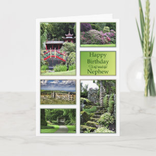 Pour Nephew, une carte d'anniversaire avec vue sur