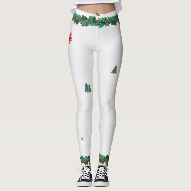 POUR NOËL IMPRIMÉS HAUTES Leggings (Devant)