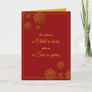 Pour nous un enfant est né Cartes de Noël chrétien