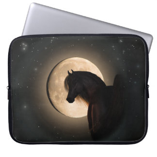 Pour Ordinateur Portable Housse d'ordinateur cheval Clair de lune noir