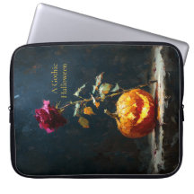 Housse d'ordinateur Dark Romantic Pumpkin & Rose
