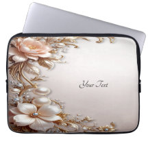 Housse d'ordinateur Fleurs Roses et Blanches Douce