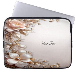 Pour Ordinateur Portable Housse d'ordinateur Fleurs Roses et Blanches Douce