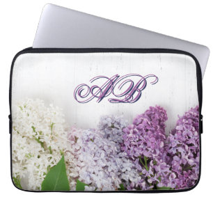 Pour Ordinateur Portable Housse d'ordinateur lilas personnalisée   Monogram