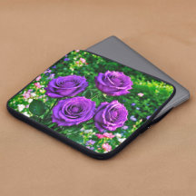 Housse d'ordinateur Roses Violettes