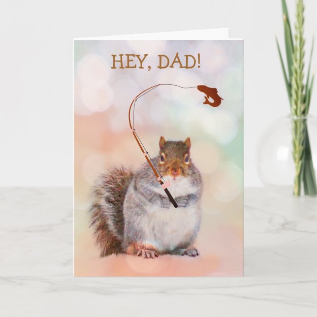Pour Papa Drôle Écureuil Carte d'Anniversaire (Devant)