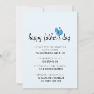 Pour pas papa simple bleu coeur carte de fête des 