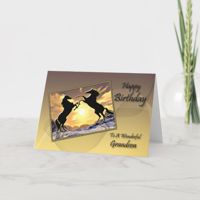 Pour petit-fils une carte d'anniversaire avec des  (Devant)