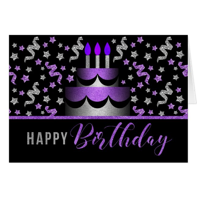 pour sa Parties scintillant d'anniversaire Cake Pu (Devant horizontal)