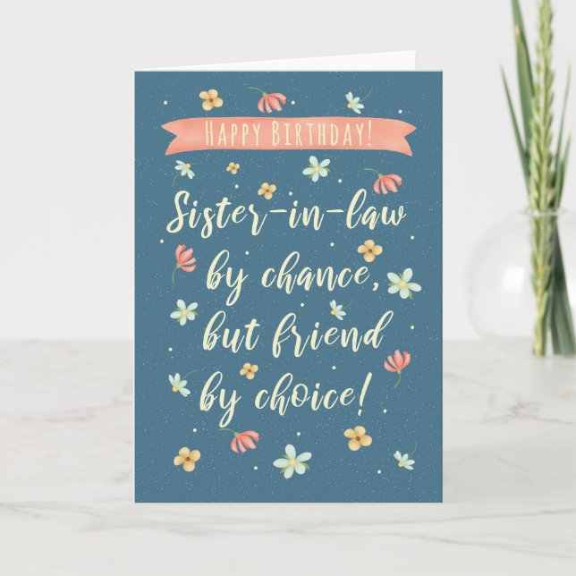 Pour Soeur En Droit Carte Moderne Anniversaire (Devant)