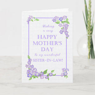 Pour Soeur en Droit Fête des Mères Carte Fleurs Ph