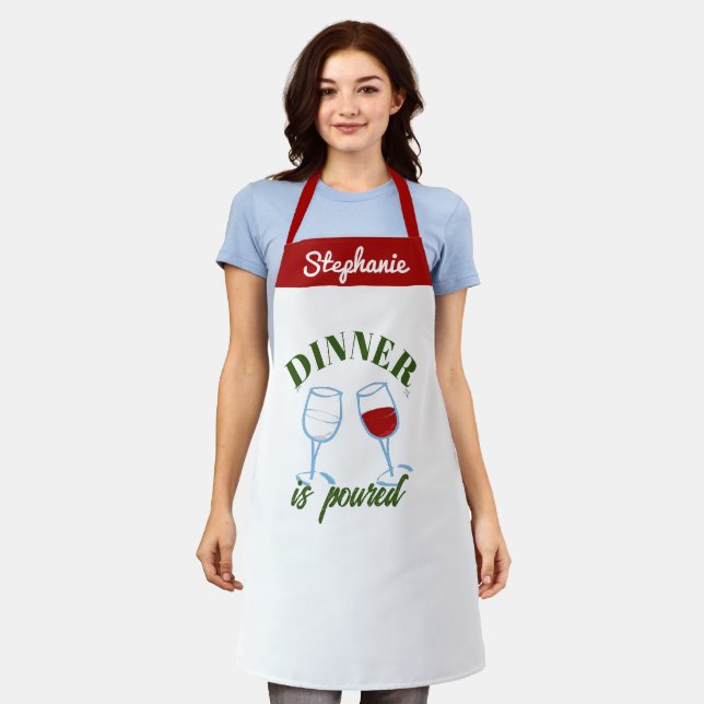 Pour Some Fun: Personalized Wine Lover Chef Apron (Worn)