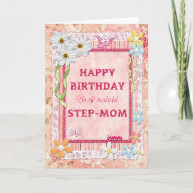 Pour Step-maman, carte d'anniversaire de l'artisan (Devant)