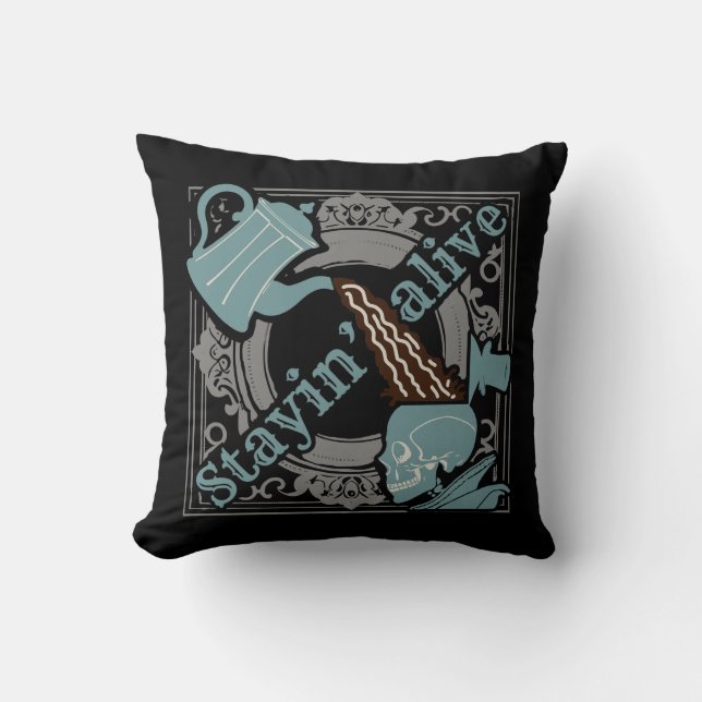 Pour the coffee in! throw pillow (Front)