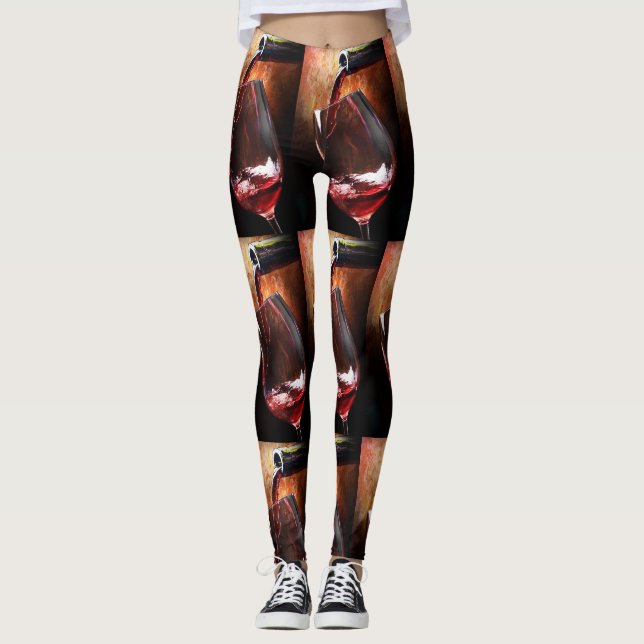***POUR THE WINE*** CHRISTMAS LEGGINGS (Front)