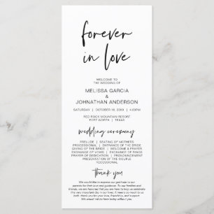 Pour toujours amoureux, programme de mariage minim