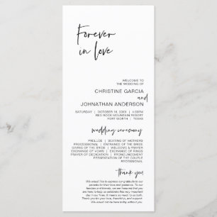 Pour toujours amoureux, programme de mariage minim