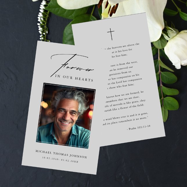 Pour toujours dans nos coeurs Photo Funeral Prayer (Créateur téléchargé)