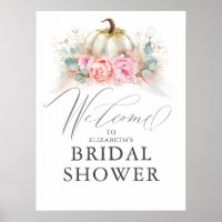 Pour toute fête - Affiche de fleurs roses citrouil